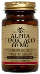 Alpha Lipoic Acid 60mg 30 φυτικές κάψουλες Solgar