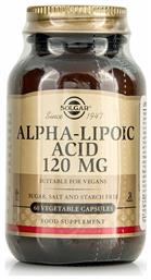 Alpha Lipoic Acid χωρίς Γλουτένη 120mg 60 φυτικές κάψουλες Solgar