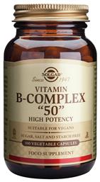 B-Complex ''50'' Βιταμίνη 100 φυτικές κάψουλες Solgar