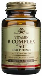 B-Complex ''50'' Βιταμίνη 50mg 50 φυτικές κάψουλες Solgar