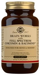 Brain Works with Full Spectrum Corcumin & Bacomind 60 κάψουλες Solgar