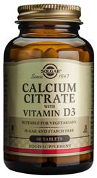 Calcium Citrate with Vitamin D3 60 ταμπλέτες Solgar