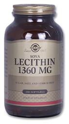 Lecithin 1360mg 100 μαλακές κάψουλες Solgar