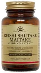 Reishi Shiitake Maitake Mushroom Extract 50 φυτικές κάψουλες Solgar