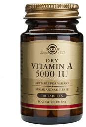 Vitamin A Βιταμίνη 5000iu 100 ταμπλέτες Solgar