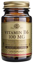 Vitamin B6 Βιταμίνη 100mg 100 φυτικές κάψουλες Solgar
