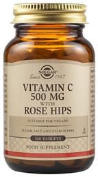 Vitamin C with Rose Hips Βιταμίνη 500mg 100 ταμπλέτες Solgar