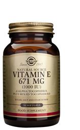 Vitamin E Βιταμίνη 1000iu 671mg 50 μαλακές κάψουλες Solgar