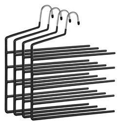 Κρεμάστρα Ντουλάπας για Παντελόνια Μεταλλική σε Μαύρο Χρώμα CRI034B02 4τμχ Songmics