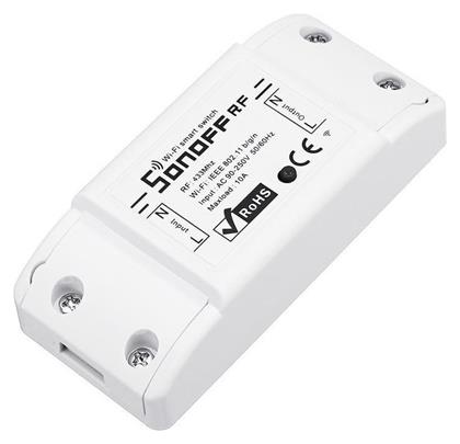 RF2 Smart Ενδιάμεσος Διακόπτης με Wi-Fi και RF σε Λευκό Χρώμα Sonoff