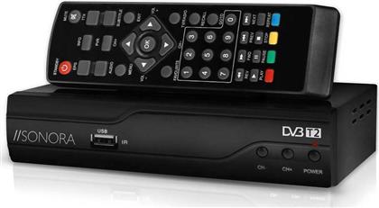 Sonora DVB T2-001 Ψηφιακός Δέκτης Mpeg-4 Full HD (1080p) με Λειτουργία PVR (Εγγραφή σε USB) Σύνδεσεις SCART / HDMI / USB από το Media Markt