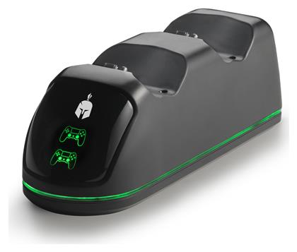 Dual Charging Dock Station Βάση Φόρτισης για 2 χειριστήρια PS4 με φωτισμό LED Μαύρη Spartan Gear