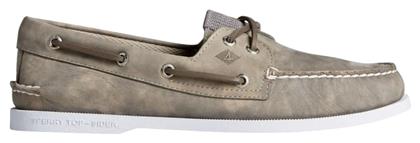 Sperry Top-Sider A O 2-eye Δερμάτινα Ανδρικά Μοκασίνια σε Γκρι Χρώμα - Sperry Top Sider