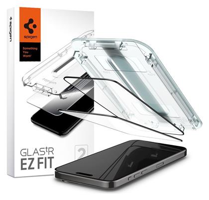 Full Face Tempered Glass 0.58mm 2τμχ Μαύρο (iPhone 15 Pro Max) Spigen
