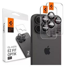 Optik Pro EZ Fit Προστασία Κάμερας Tempered Glass Μαύρο για το iPhone 14 Pro / Pro Max / 15 Pro / Pro Max / 16 Pro / 16 Pro Max Spigen