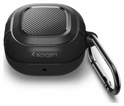 Spigen Rugged Armor Θήκη Σιλικόνης με Γάντζο σε Μαύρο χρώμα για Galaxy Buds 2 Pro / 2 / Live / Pro από το e-shop