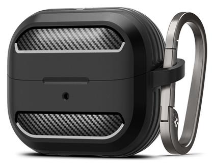 Rugged Armor Θήκη Σιλικόνης με Γάντζο σε Μαύρο χρώμα για Samsung Galaxy Buds 3 / 3 Pro Spigen