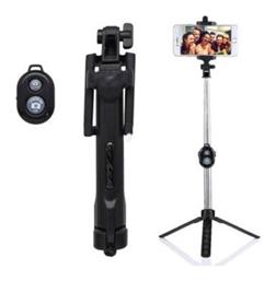 Monopod Selfie Stick Τρίποδο Κινητού με Bluetooth Μαύρο SPM