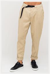 Culton Ανδρικό Παντελόνι Chino σε Tapered Γραμμή Μπεζ Staff