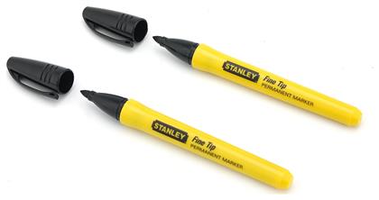 Fine Tip Ανεξίτηλοι Μαρκαδόροι 1mm Μαύροι 2τμχ Stanley
