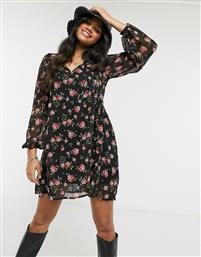 Stradivarius mini smock dress in dark floral-Multi από το Asos