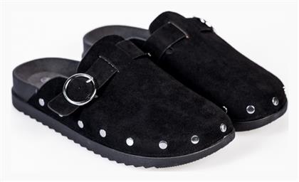 Suede Κλειστά Σαμπό Αγκράφα Τρουκς Μαύρο - Issue Fashion