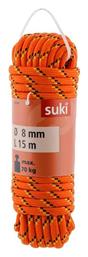 Σχοινί 8mm 15m Πορτοκαλί/Μαύρο/κίτρινο Suki