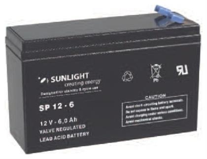 SPA 12-6 Μπαταρία UPS με Χωρητικότητα 6Ah και Τάση 12V SunLight