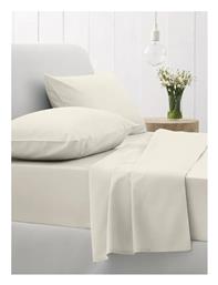Ημίδιπλο 120x200+30εκ. με Λάστιχο Cotton Feelings 108 Ecru Sunshine