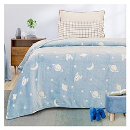 Κουβέρτα Fleece Space Φωσφορίζουσα Γαλάζια 160x220εκ. Sunshine
