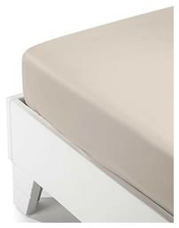 Σεντόνι King Size με Λάστιχο 180x200x35εκ. Satin Beige Sunshine