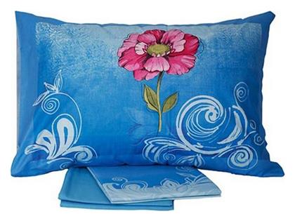 Σετ Μονό 3τμχ 160x260εκ. Cotton Feelings Εμπριμέ Blue Sunshine