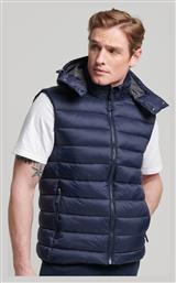 Αμάνικο Ανδρικό Μπουφάν Puffer Navy Μπλε Superdry