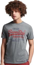 Superdry Ανδρικό T-shirt Rich Charcoal Marl με Λογότυπο