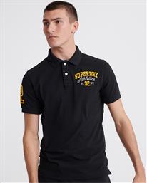 Superdry Classic Superstate Ανδρική Μπλούζα Polo Κοντομάνικη Μαύρη από το Delikaris-sport