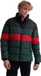 Superdry Colour Stripe Ανδρικό Μπουφάν Puffer για Χειμώνα Dark Forest από το Koolfly