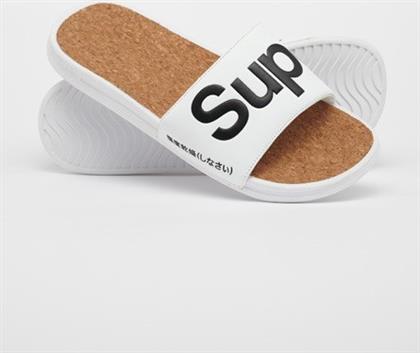 Superdry Cork Crewe Slides σε Λευκό Χρώμα από το Notos
