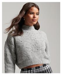 D2 Vintage Pointelle Πουλόβερ Light Grey Marl W6110410A-41Q Superdry