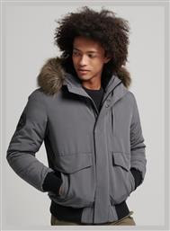 Everest Ανδρικό Χειμωνιάτικο Μπουφάν Bomber Charcoal Superdry