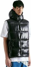 Superdry High Shine Padded Gilet Black από το Troumpoukis