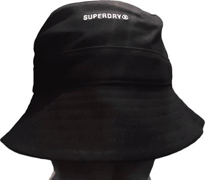 Superdry Υφασμάτινo Ανδρικό Καπέλο Στυλ Bucket Μαύρο