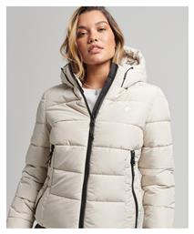 Κοντό Γυναικείο Puffer Μπουφάν Μπεζ Superdry
