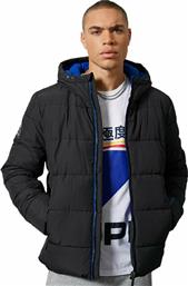 Superdry Ανδρικό Μπουφάν Puffer για Χειμώνα Μαύρο από το Spartoo