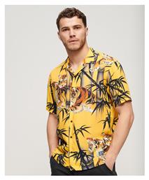 Print Ανδρικό Πουκάμισο Κοντομάνικο Κιτρινο Superdry