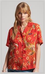 Vintage Resort Κοντομάνικο Γυναικείο Πουκάμισο Κόκκινο Superdry