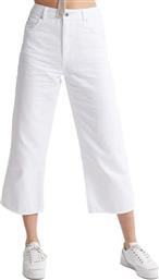 Superdry Wide Leg Crop Γυναικείο Ψηλόμεσο Denim Capri Παντελόνι Λευκό από το Zakcret Sports