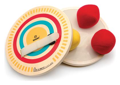 Σετ Ξύλινες Ρακέτες Βέλκρο ''catch Ball'' Υφασμάτινη Τσάντα Πλάτης Svoora