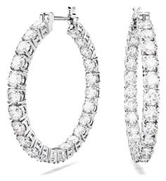 Matrix Γυναικεία Σκουλαρίκια Κρίκοι με Πέτρες Swarovski