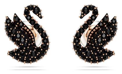 Swan Σκουλαρίκια Επιχρυσωμένα με Πέτρες Swarovski
