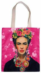 Frida Kahlo Βαμβακερή Τσάντα για Ψώνια σε Φούξια χρώμα Synchronia